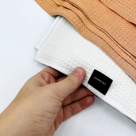 Geometry Ombre Blue & orange Dish Towel Set (5) - Picture 4 of 8